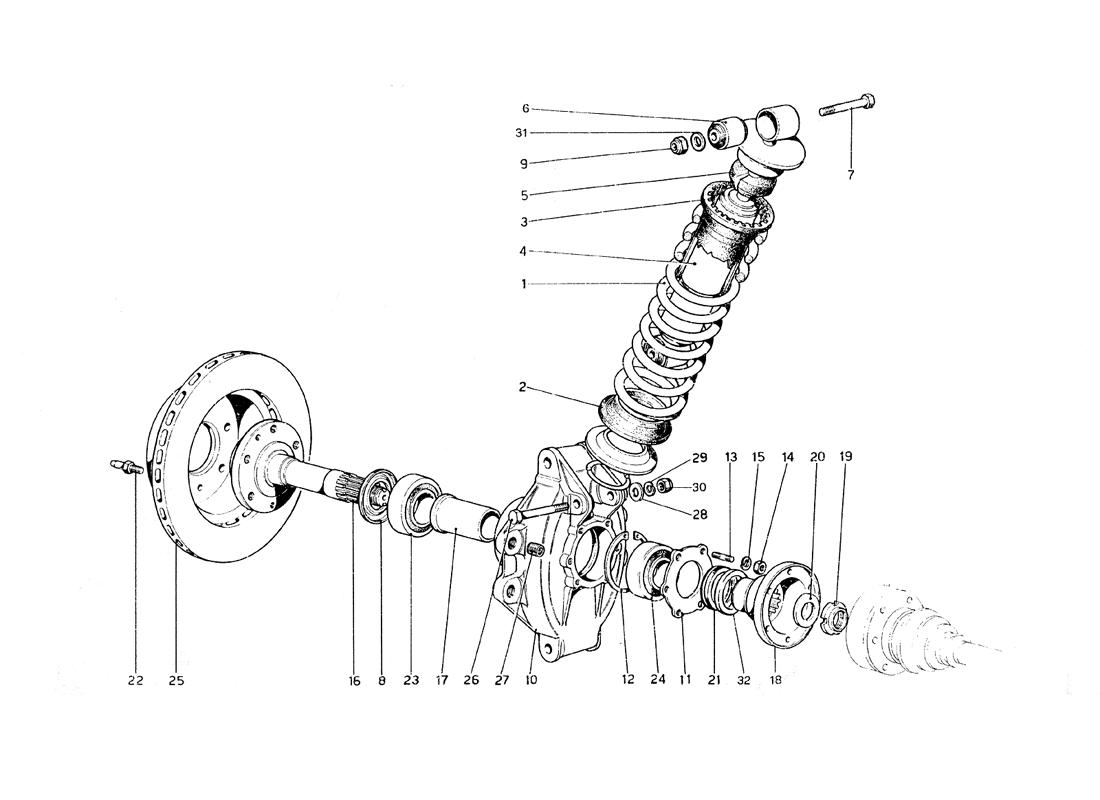 REAR SUSPENSION - SHOCK ABSORBER AND BRAKE DISC