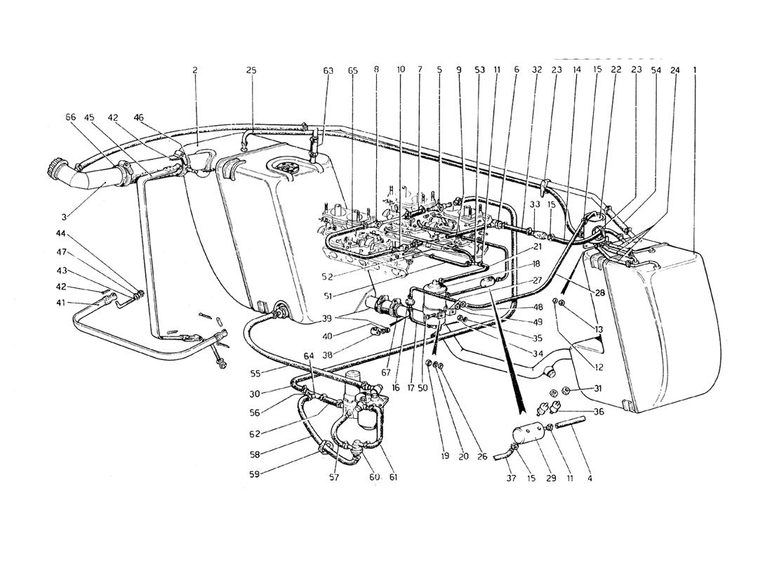 ANTIEVAPORATIVE EMISSION CONTROL SYSTEM (VARIANTS FOR USA - AUS AND J VERSION)