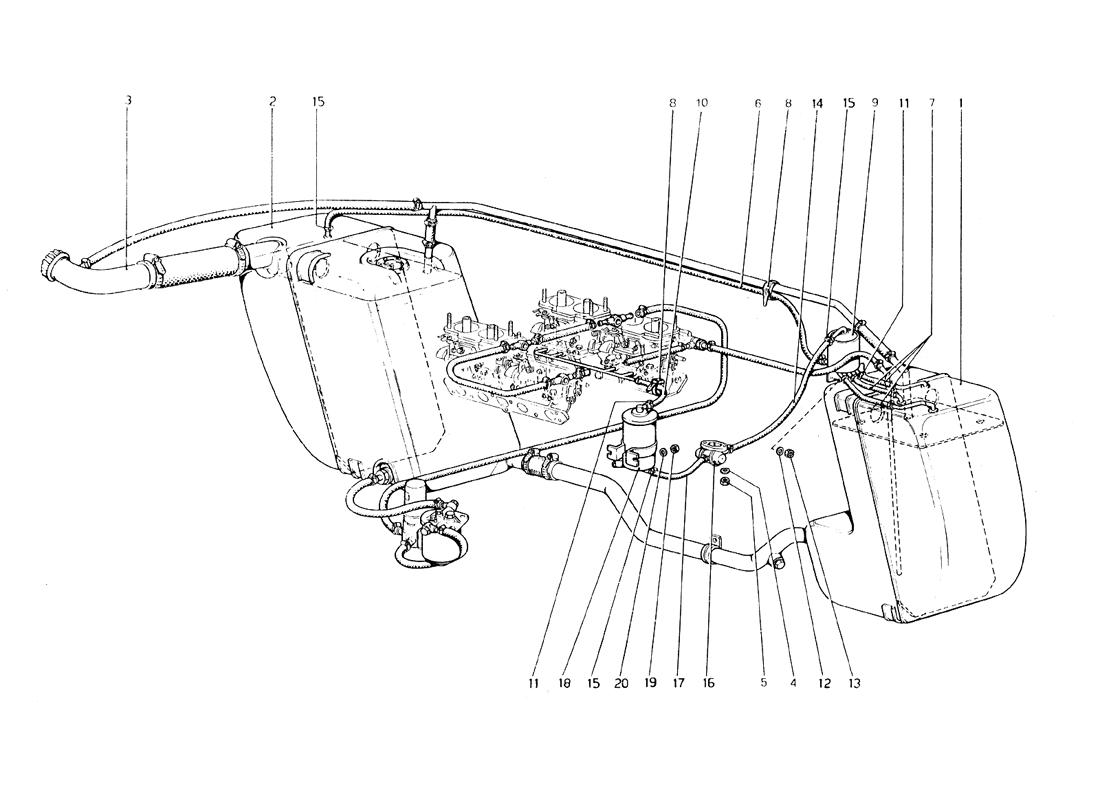 ANTIEVAPORATIVE EMISSION CONTROL SYSTEM (VARIANTS FOR USA - AUS AND J VERSION)