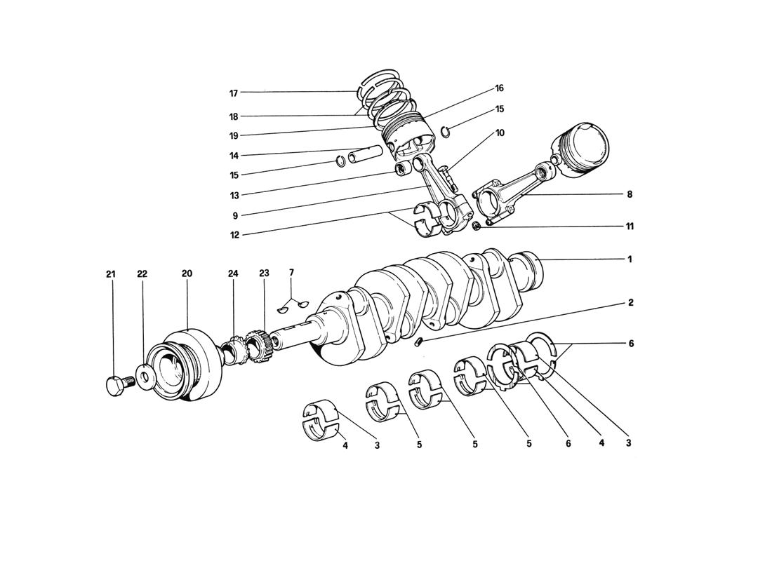 CRANKSHAFT - CONNECTING RODS AND PISTONS