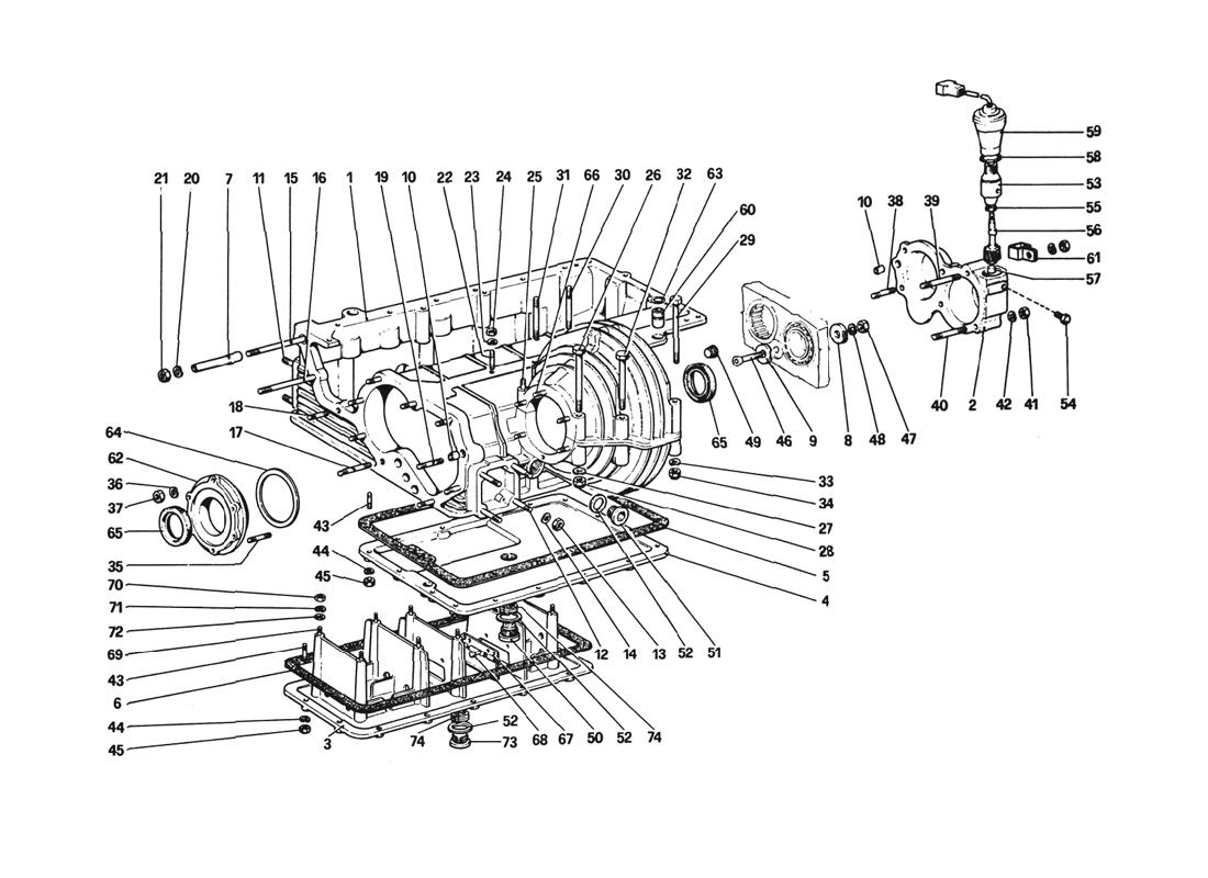 GEARBOX - DIFFERENTIAL HOUSING AND OIL SUMP (308 GTS AND AUS)