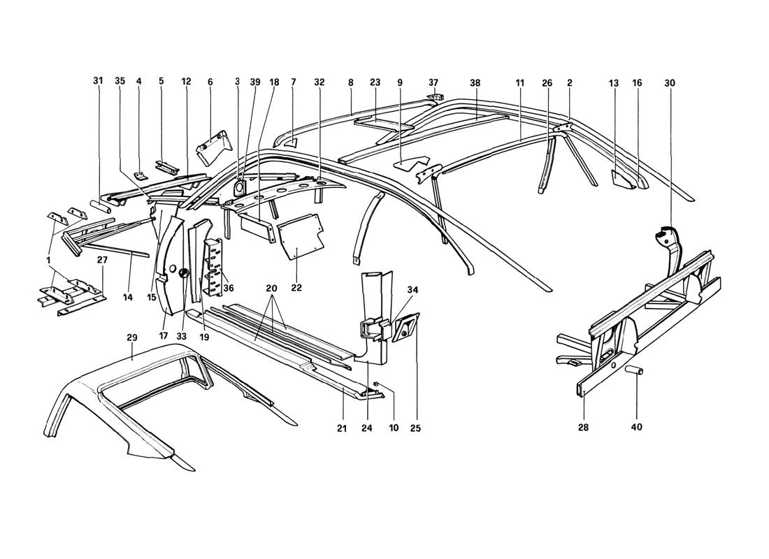 BODY SHELL - INNER ELEMENTS (VARIANTS FOR RHD - AUS VERSIONS)