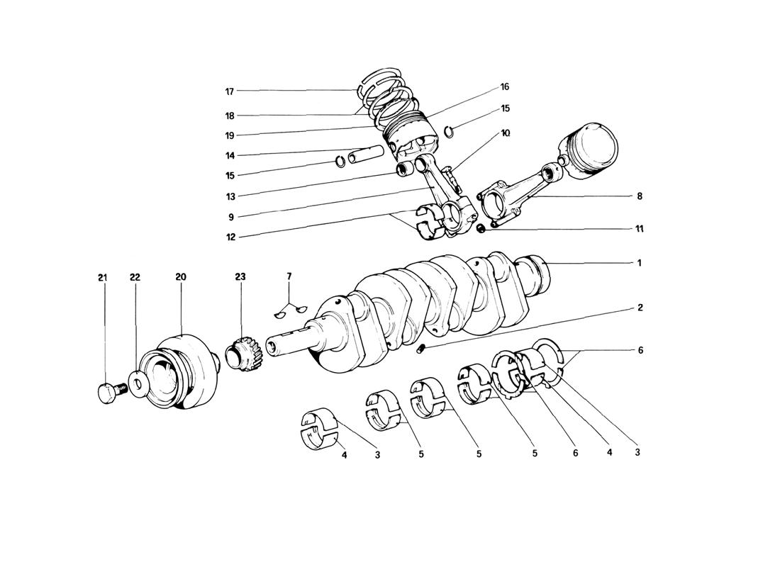 CRANKSHAFT - CONNECTING RODS AND PISTONS