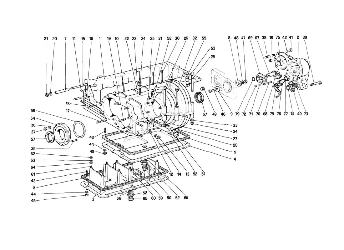 GEARBOX - DIFFERENTIAL HOUSING AND OIL SUMP