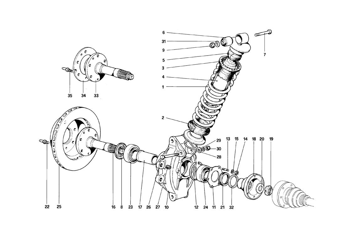 REAR SUSPENSION - SHOCK ABSORBER AND BRAKE DISC