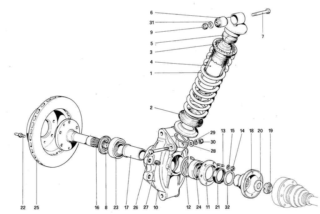 REAR SUSPENSION – SHOCKS AND BRAKE DISC