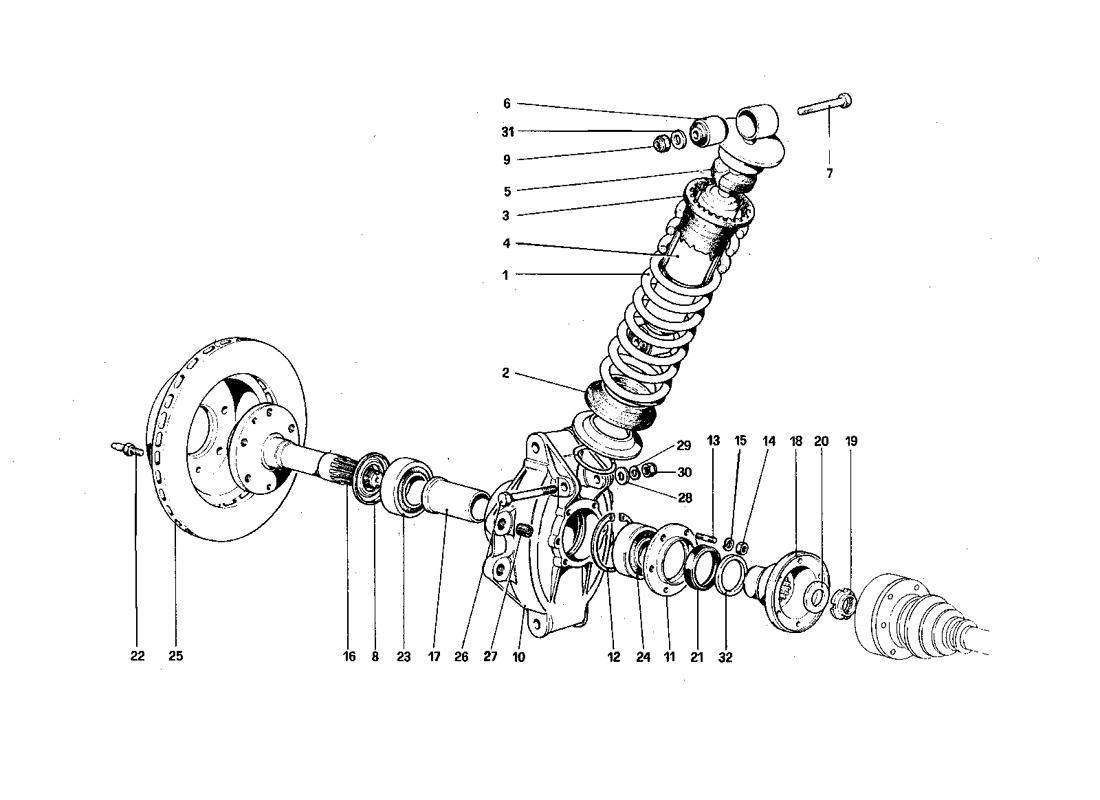 REAR SUSPENSION - SHOCK ABSORBER AND BRAKE DISC