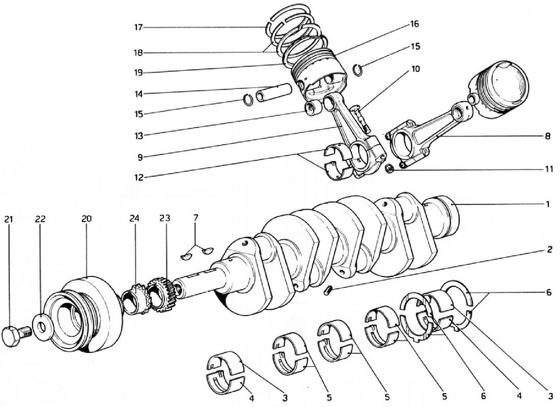 CRANKSHAFT - CONNECTING RODS AND PISTONS