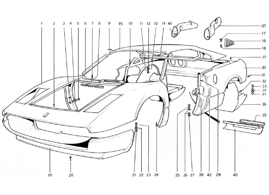 BODY SHELL - OUTER ELEMENTS (VALID FOR RHD - AUS VERSIONS)