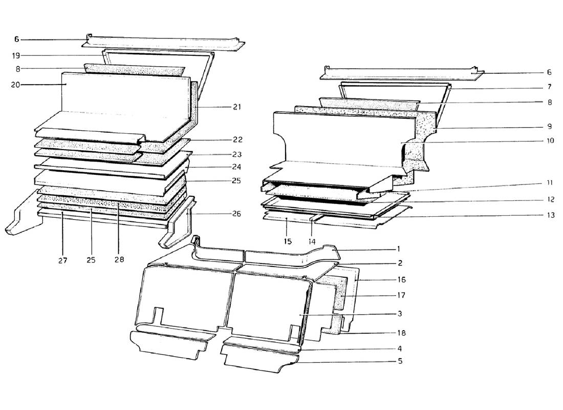 PASSENGER AND LUGGAGE COMPARTMENTS INSULATION (VALID FOR RHD - AUS VERSIONS)