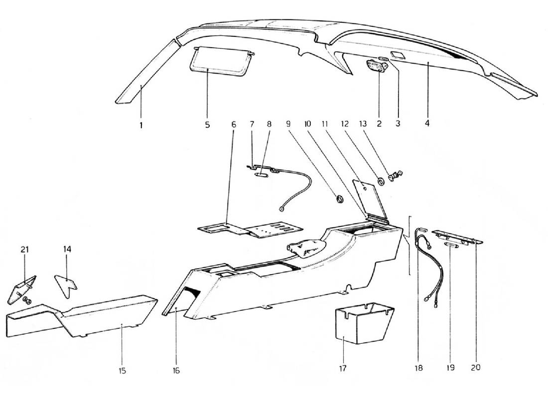 TUNNEL AND ROOF (VALID FOR RHD - AUS VERSIONS)