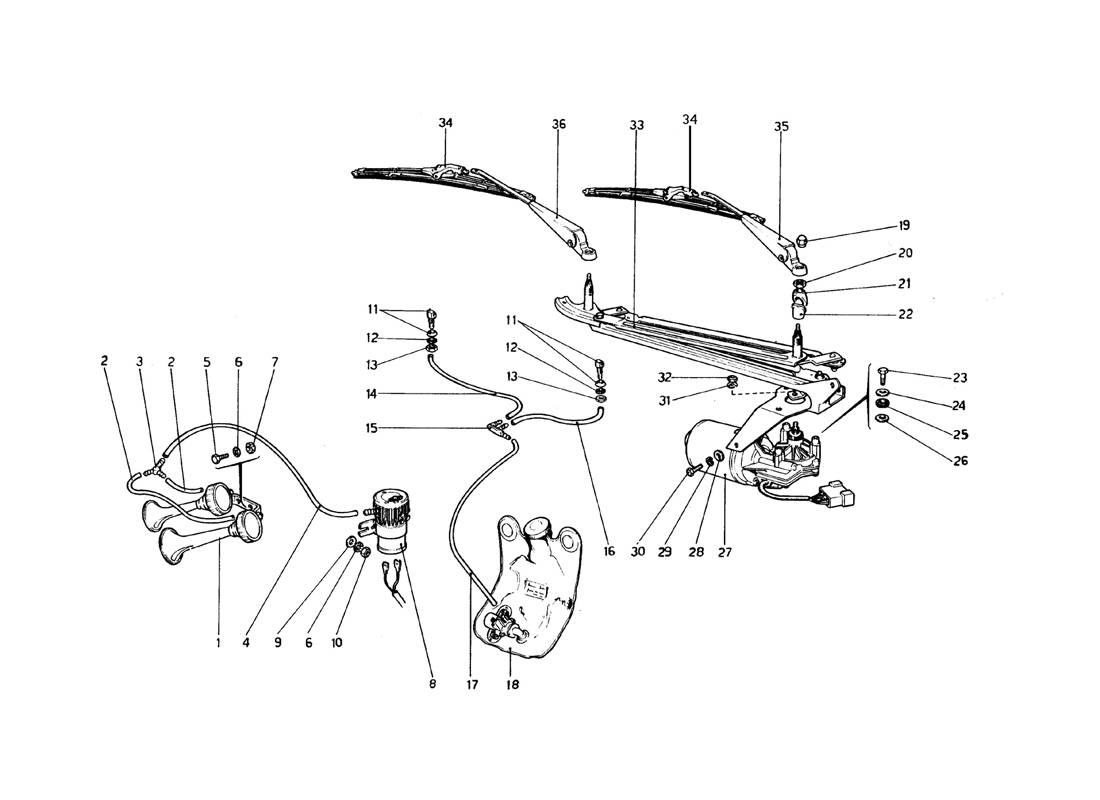 WINDSHIELD WIPER, WASHER AND HORN (VALID FOR RHD - AUS VERSIONS)