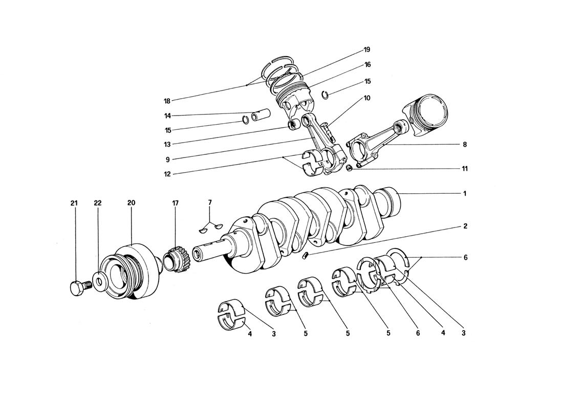 CRANKSHAFT - CONNECTING RODS AND PISTONS