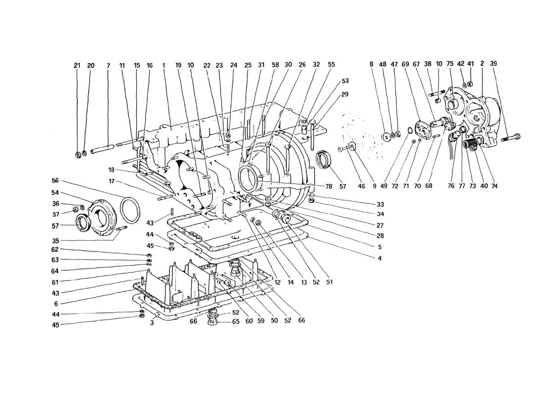 GEARBOX - DIFFERENTIAL HOUSING AND OIL SUMP