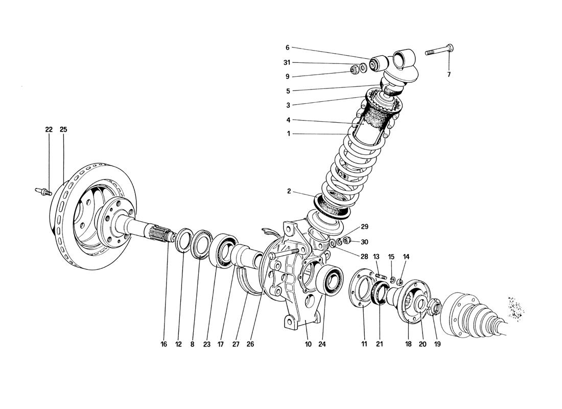 REAR SUSPENSION - SHOCK ABSORBER AND BRAKE DISC