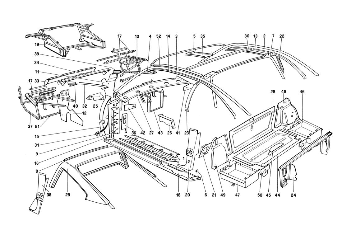 BODY SHELL - INNER ELEMENTS (FOR U.S. AND SA VERSION)
