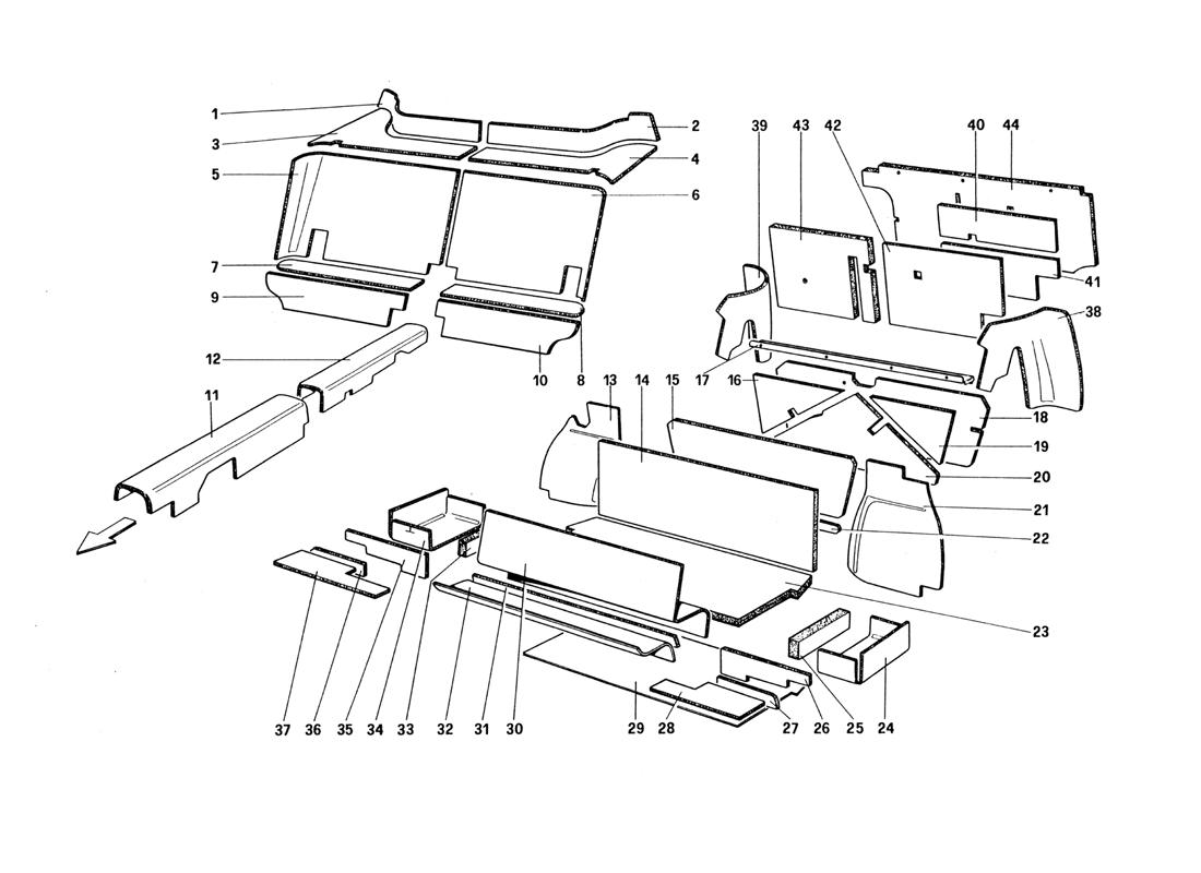 PASSENGER AND LUGGAGE COMPARTMENTS INSULATION (NOT FOR U.S. AND SA VERSION)