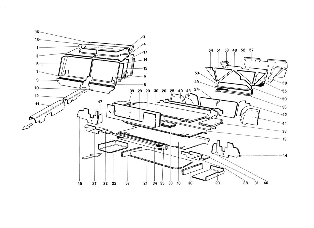 PASSENGER AND LUGGAGE COMPARTMENTS INSULATION (FOR U.S. AND SA VERSION)
