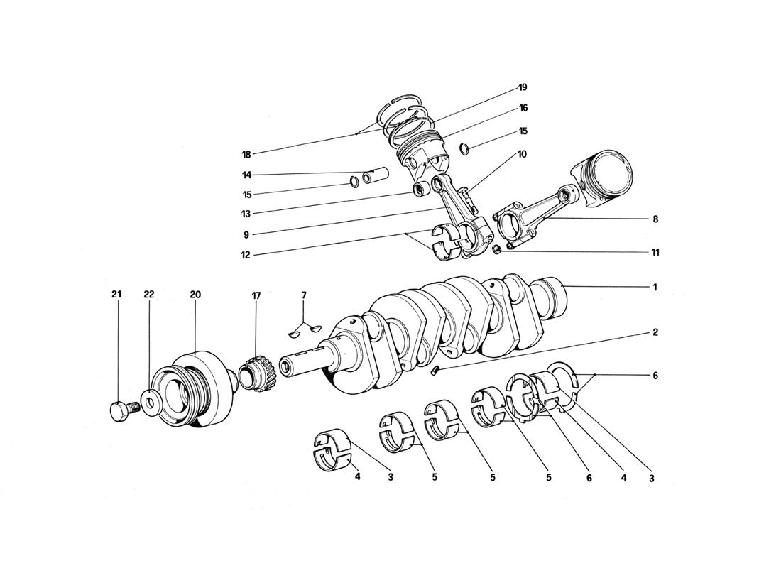 CRANKSHAFT - CONNECTING RODS AND PISTONS