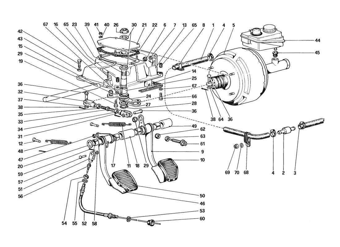 PEDAL BOARD - BRAKE AND CLUTCH CONTROLS (FOR CAR WITH ANTISKID SYSTEM)