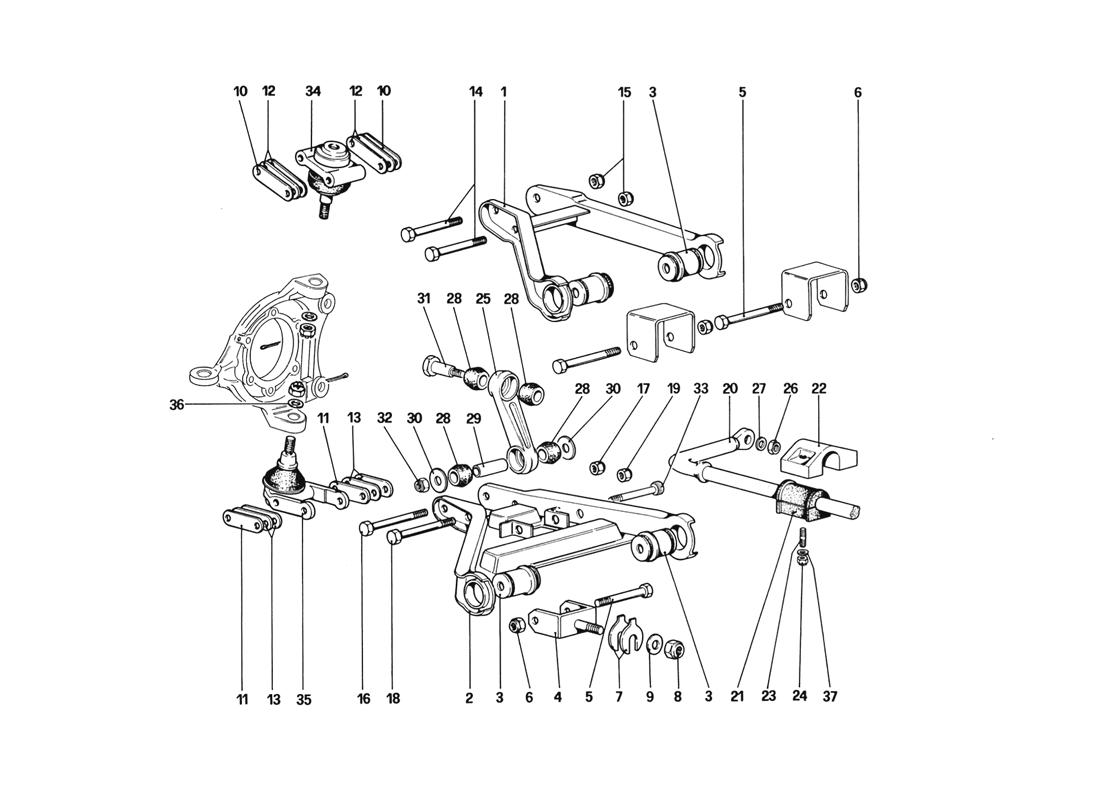 FRONT SUSPENSION - WISHBONES (STARTING FROM CAR NO. 76626)