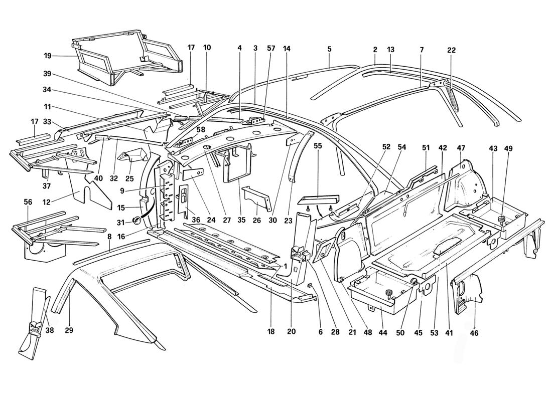 BODY SHELL - INNER ELEMENTS (FOR AUS AND CH87 AND CH88)