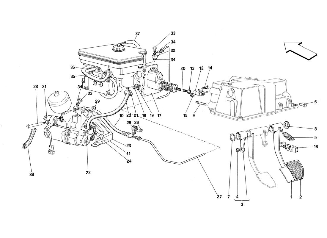 THROTTLE PEDAL AND BRAKE HYDRAULIC SYSTEM - VALID FOR RHD
