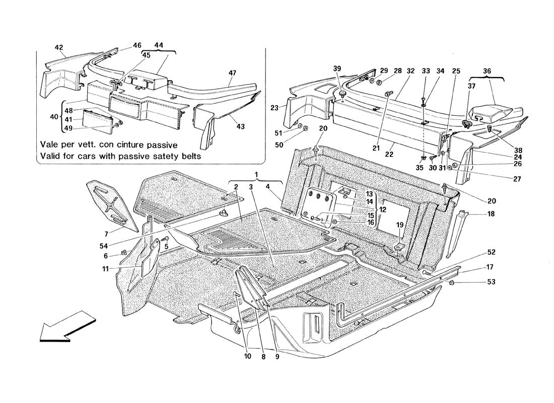 PASSENGERS COMPARTMENT CARPETS - VALID FOR TS - VALID FROM CAR NR. 94910 TS AND NR. 94269 USA TS