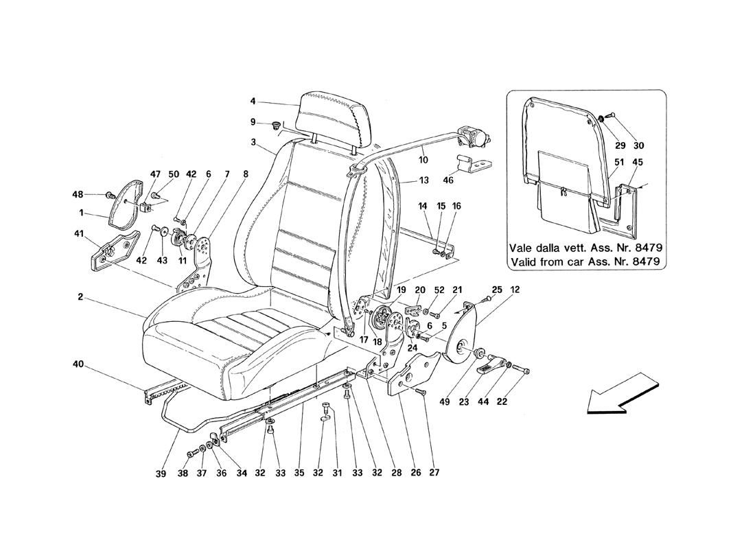 SEATS AND SAFETY BELTS - NOT FOR CARS WITH PASSIVE SAFETY BELTS - VALID TILL CAR ASS. NR. 5277