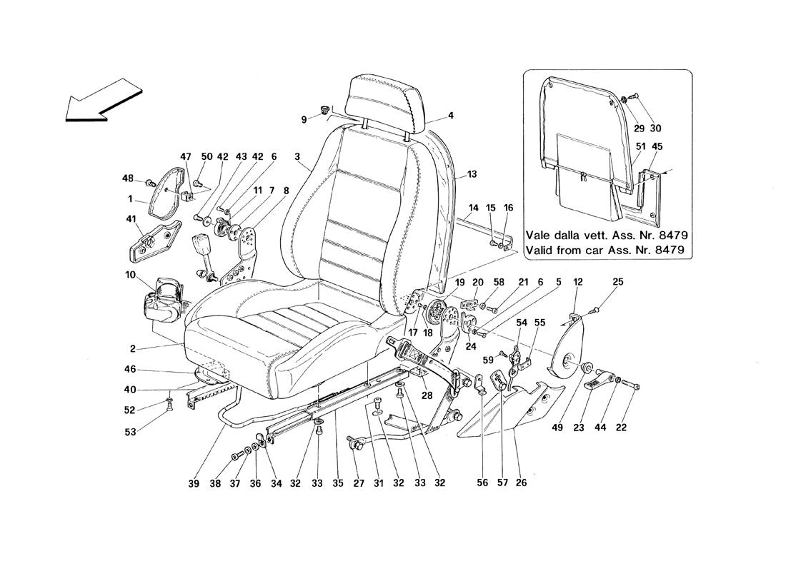 SEATS AND SAFETY BELTS -VALID FOR CARS WITH PASSIVE SAFETY BELTS - VALID FROM CAR ASS. NR. 5298