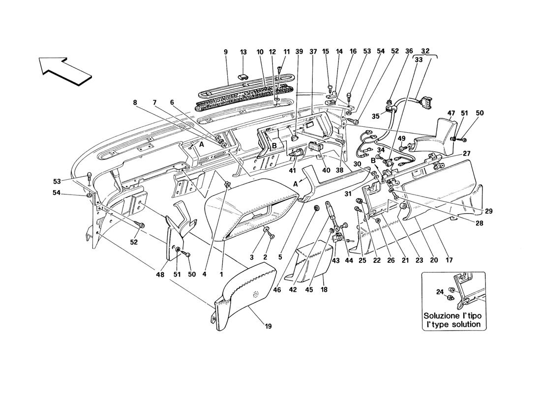 DASHBOARD - TRIM AND ACCESSORIES - NOT FOR USA FROM M.Y. 90