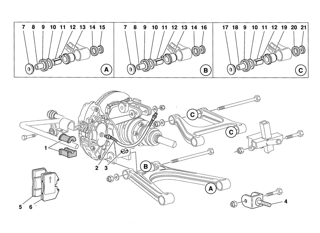 REAR SUSPENSION PADS AND BRAKE PIPES