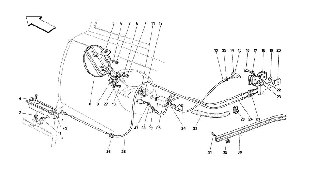 OPENING DEVICES FOR REAR HOOD AND GAS DOOR