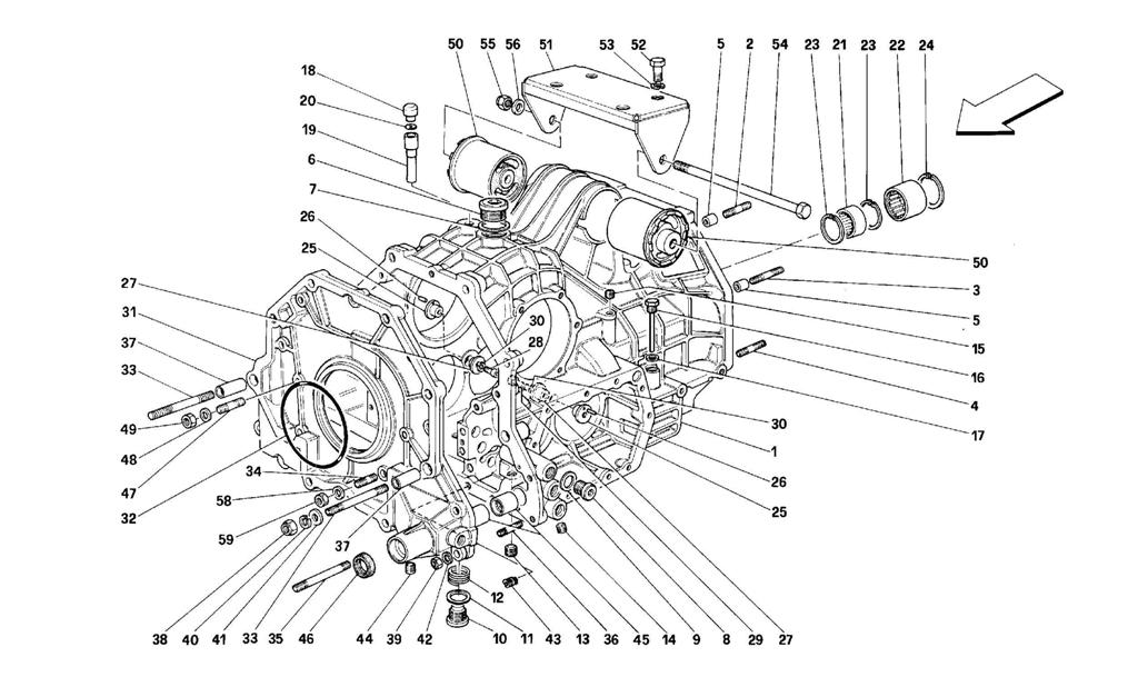 GEARBOX DIFFERENTIAL HOUSING AND INTERMEDIATE CASING