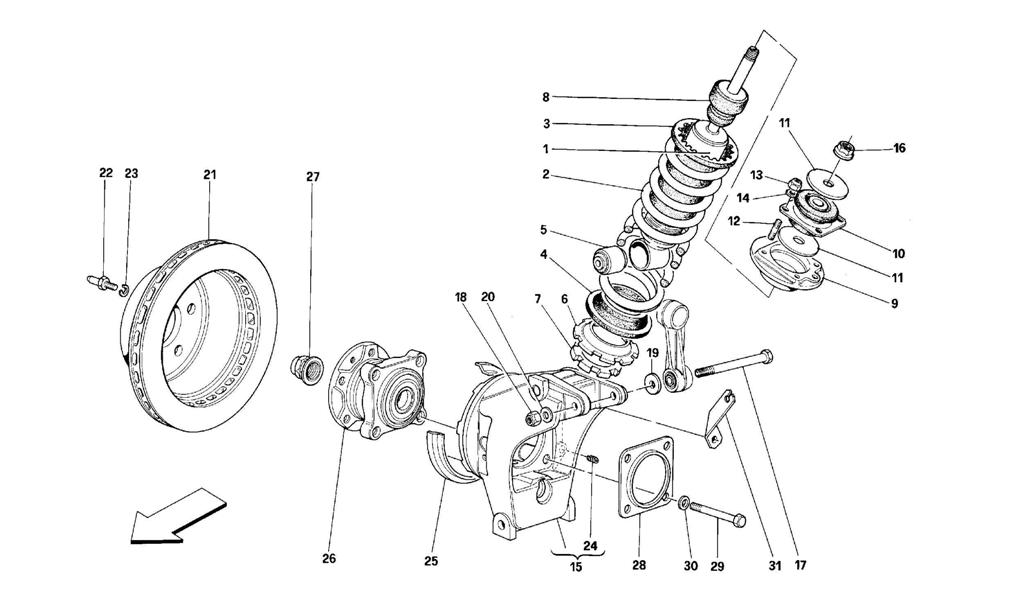 REAR SUSPENSION - SHOCK ABSORBER AND BRAKE DISC