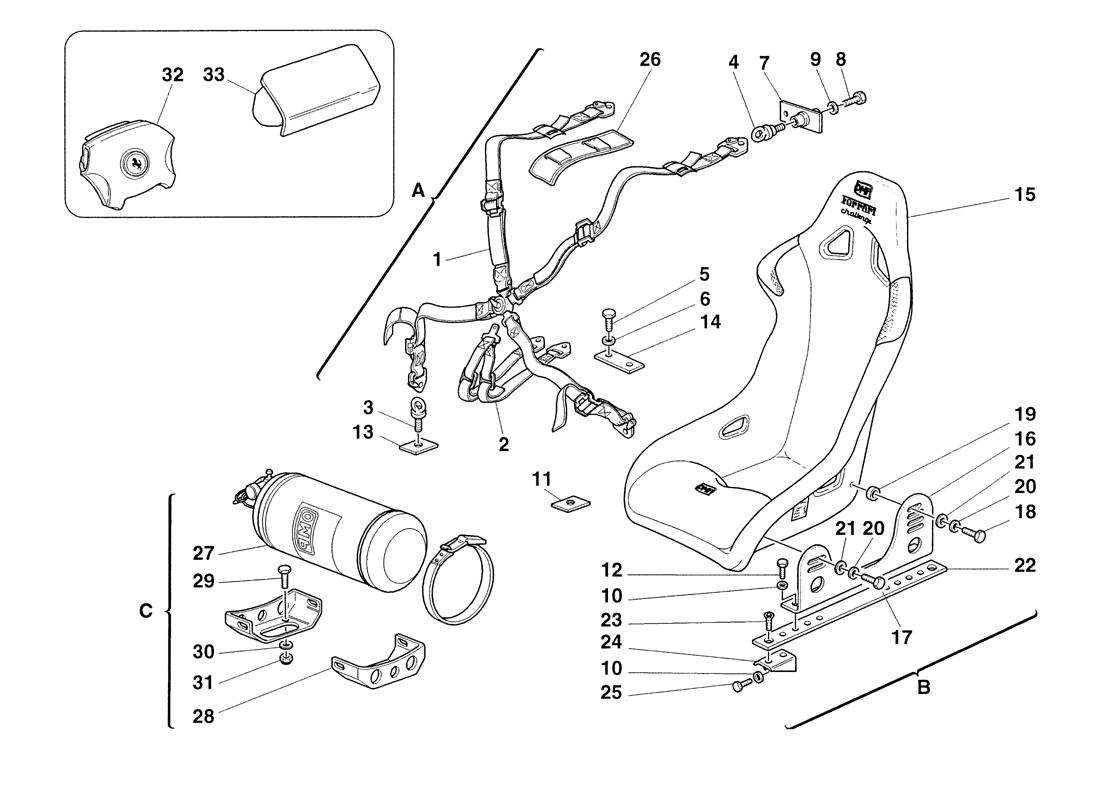 SEAT SAFETY BELTS - SEAT - FIRE EXTINGUISHER
