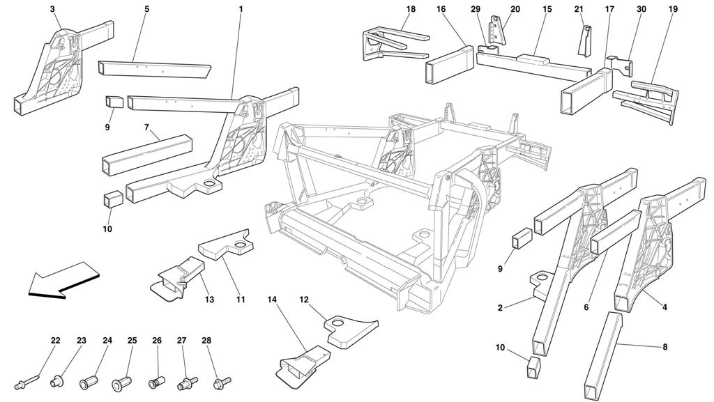 FRAME - REAR ELEMENTS SUB-GROUPS