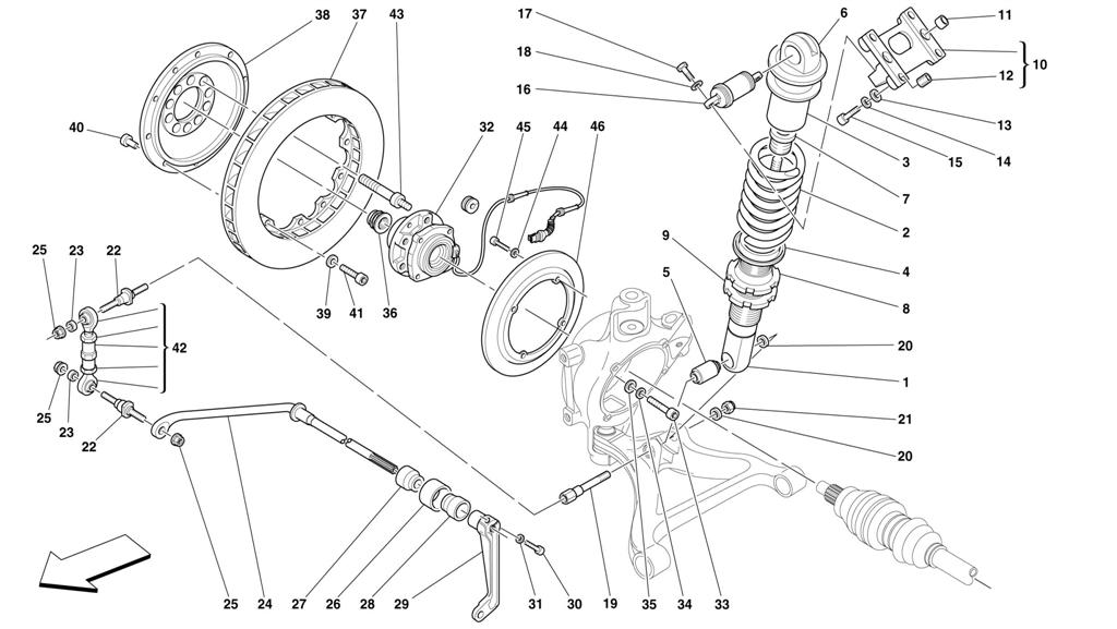 REAR SUSPENSION - SHOCK ABSORBER AND BRAKE DISC
