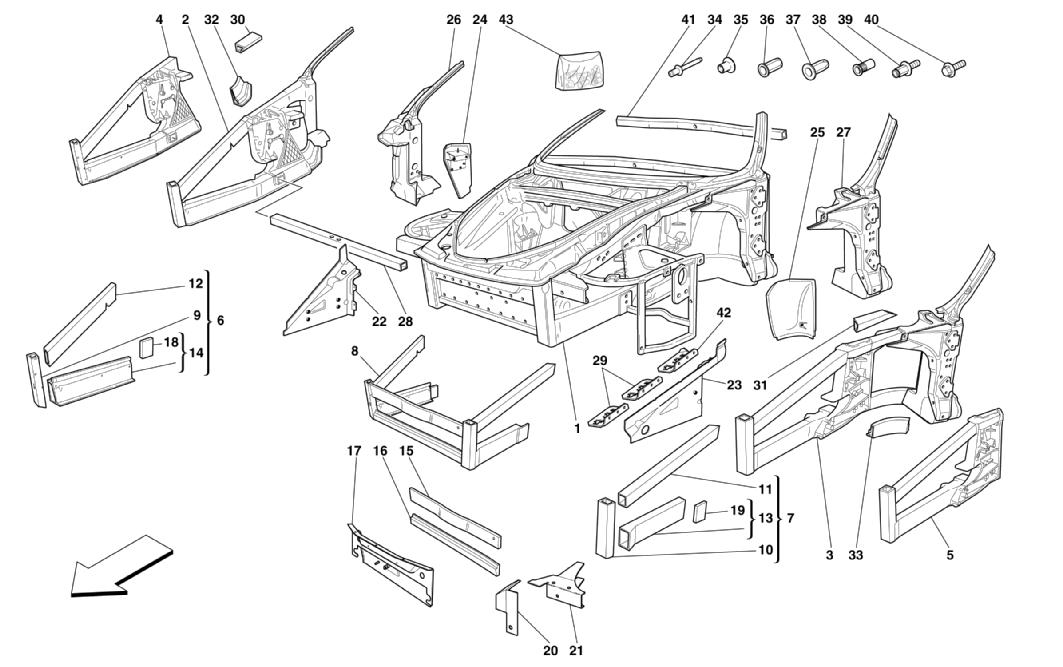 FRAME - FRONT ELEMENTS STRUCTURES AND PLATES
