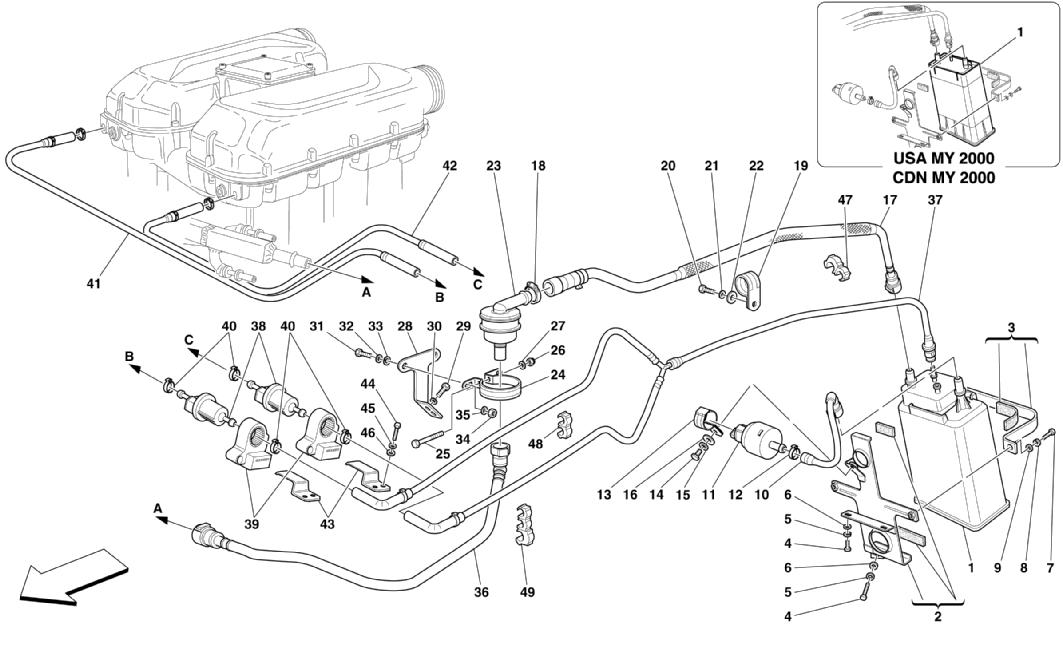 ANTIEVAPORATION DEVICE -VALID FOR USA AND CDN MY 2000-2004-