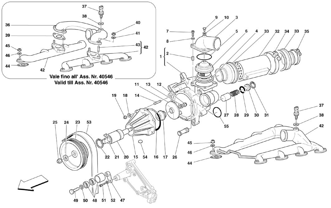 WATER PUMP AND OIL/WATER HEAT EXCHANGER