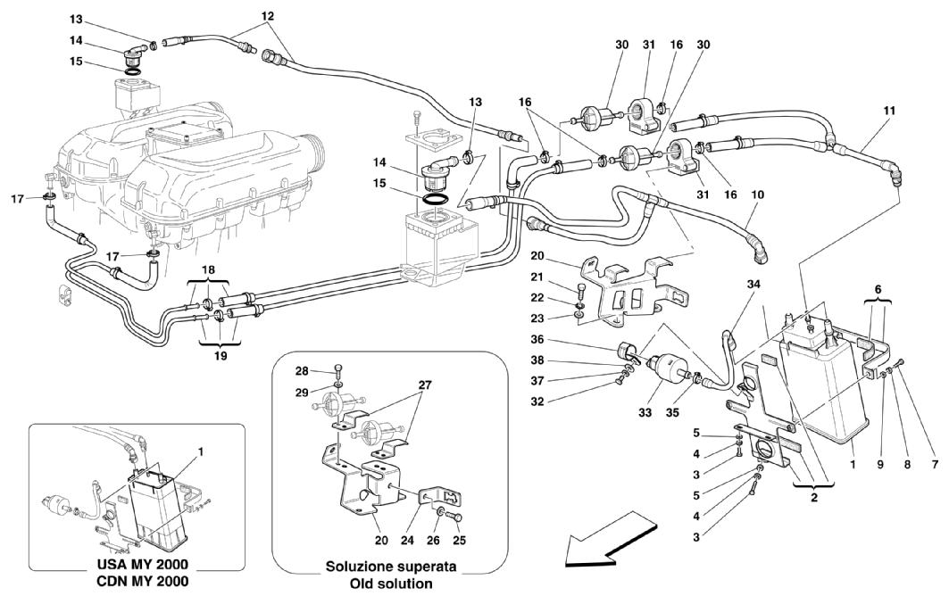 ANTIEVAPORATION DEVICE - VALID FOR USA MY 2000-2004