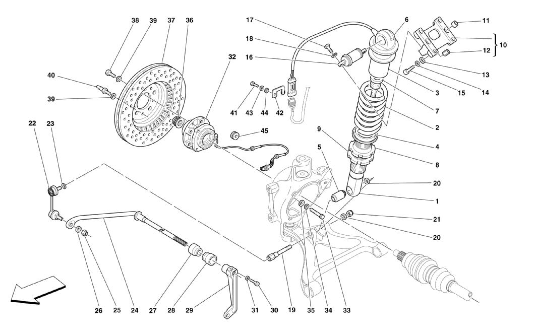 REAR SUSPENSION - SHOCK ABSORBER AND BRAKE DISC