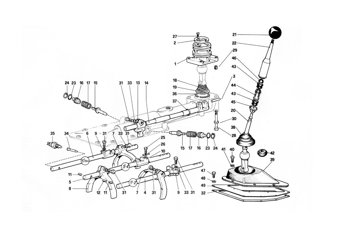 INSIDE AND OUTSIDE GEARBOX CONTROLS - 412 M.