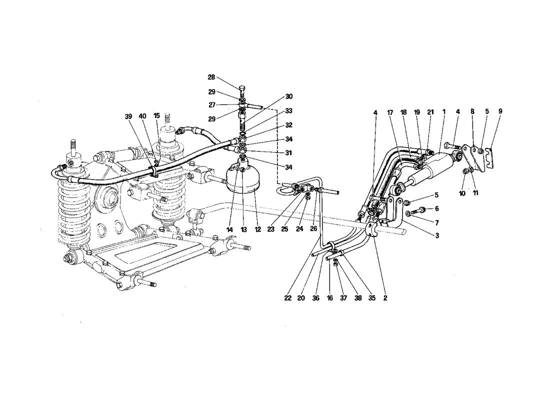 REAR SUSPENSION - SELF - LEVELLING VALVE AND OIL LINES