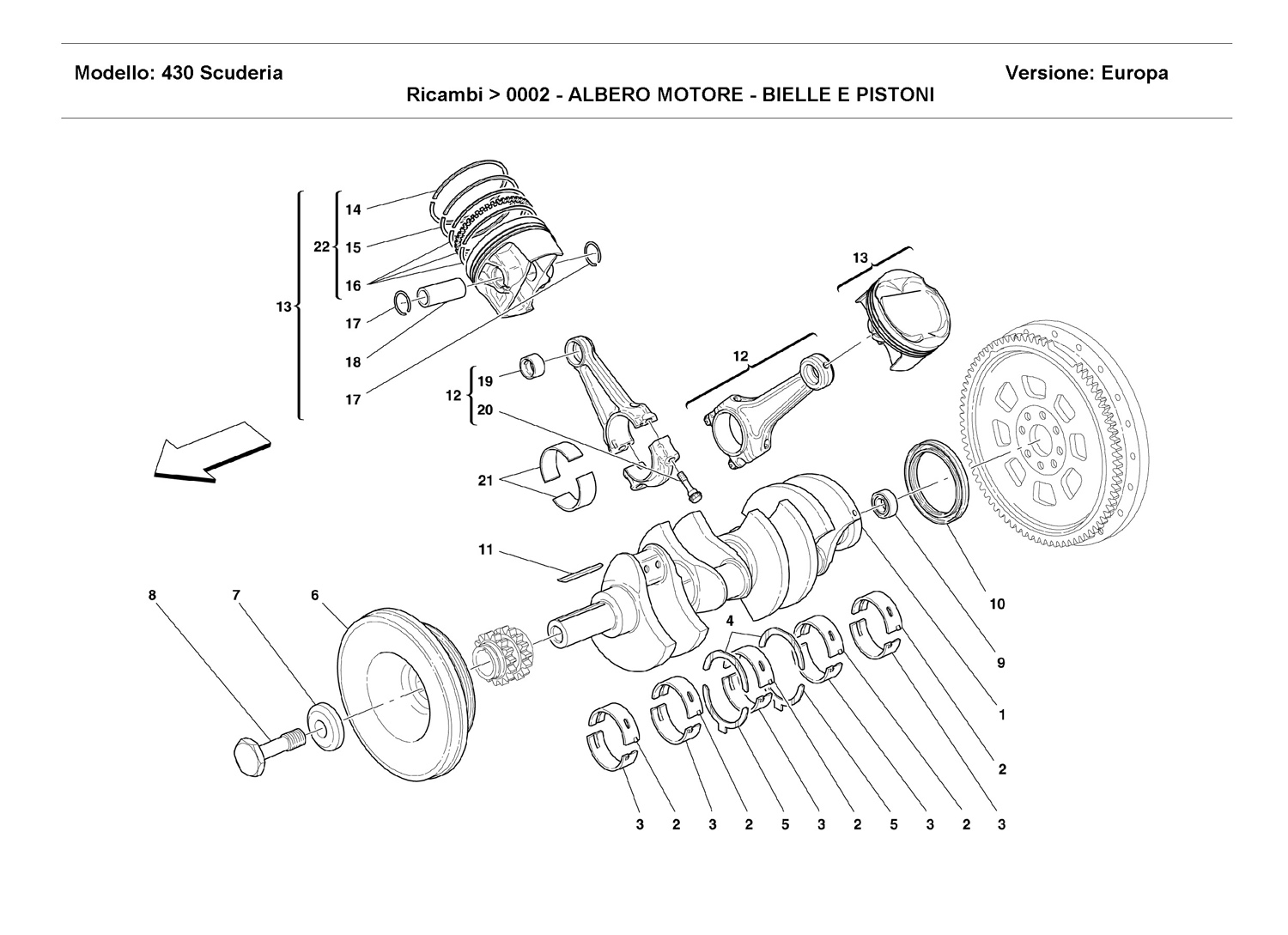 DRIVING SHAFT - CONNECTING RODS AND PISTONS