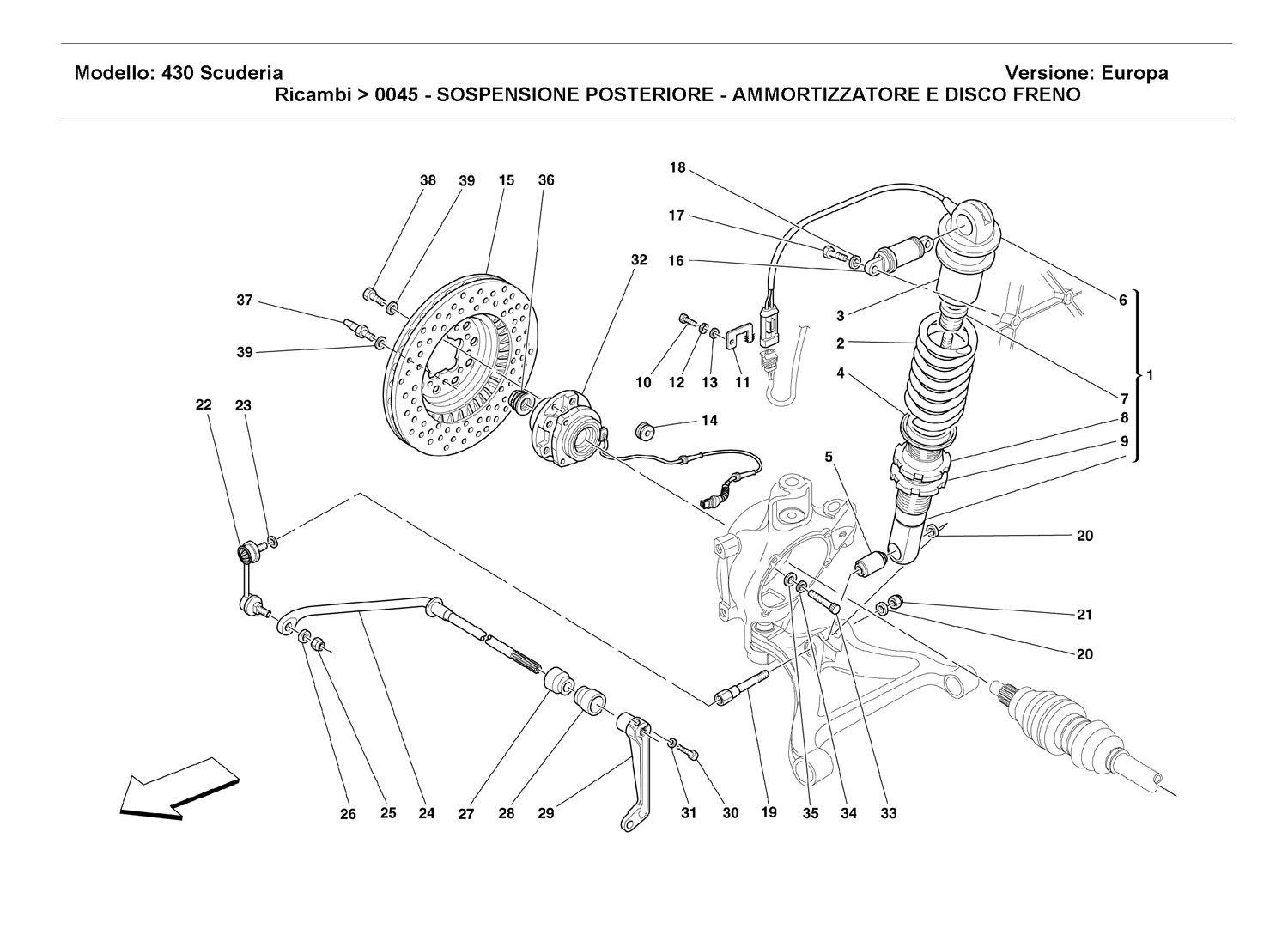 REAR SUSPENSION - SHOCK ABSORBER AND BRAKE DISC