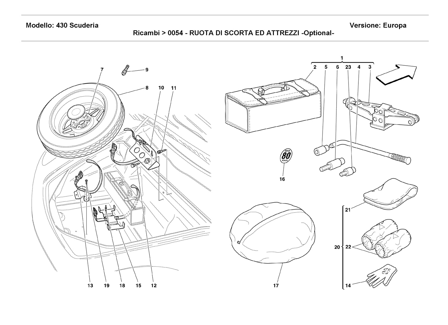 SPARE WHEEL AND EQUIPMENT -Optional-