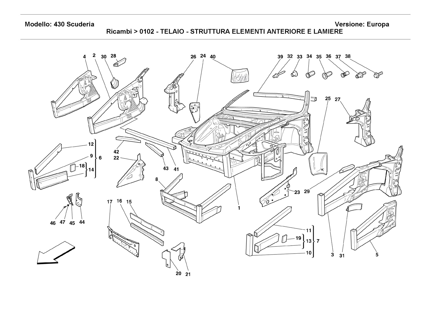 FRAME - FRONT ELEMENTS STRUCTURES AND PLATES
