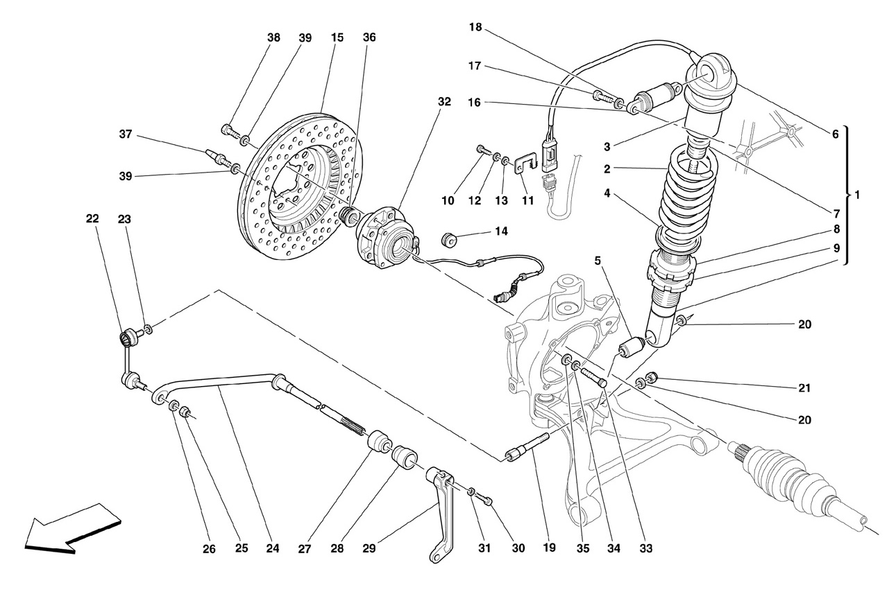 REAR SUSPENSION - SHOCK ABSORBER AND BRAKE DISC